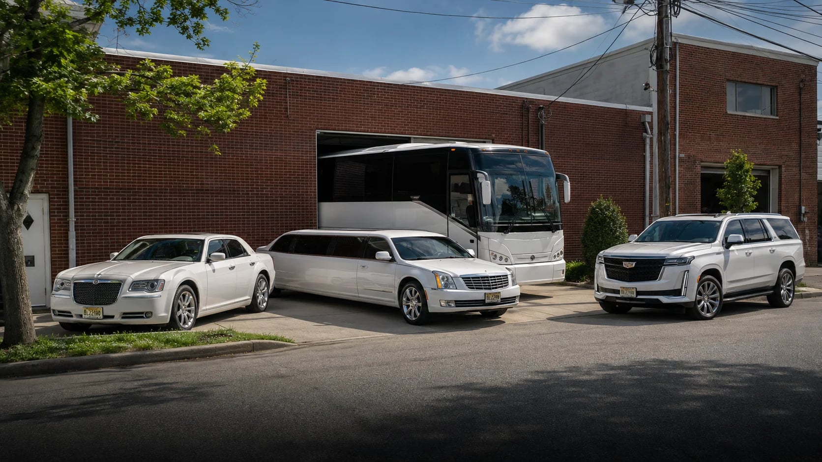 A concept Danaro fleet lineup outside a professional transportation facility.