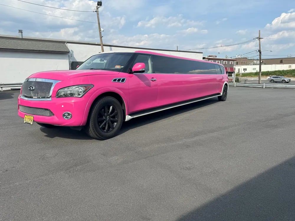 Danaro pink Infiniti QX80 stretch limousine