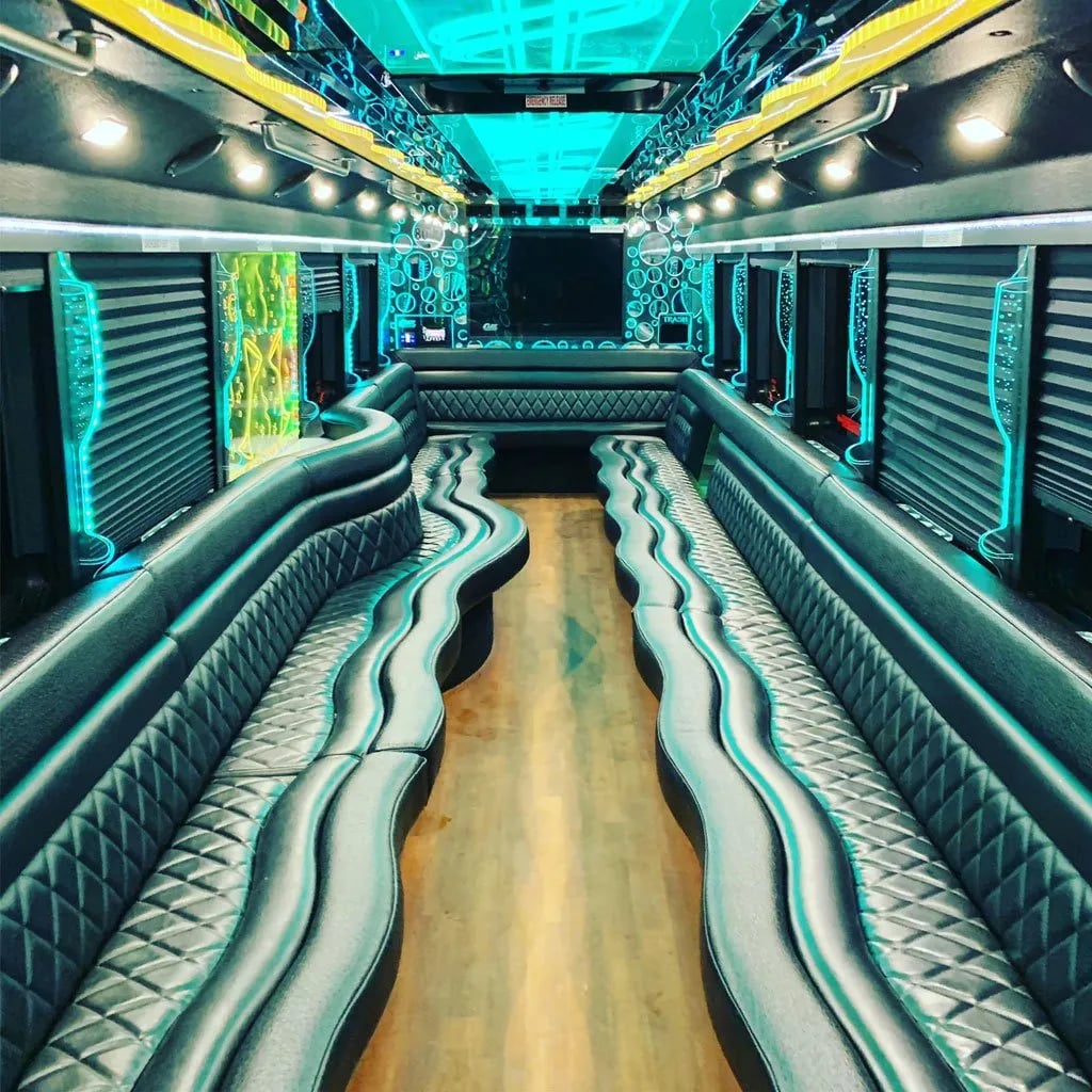 A view of Danaro’s 38-passenger party bus
